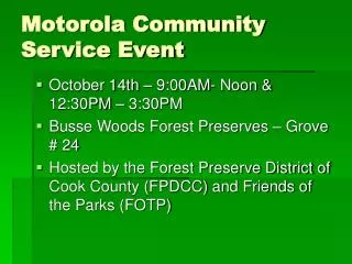 Motorola Community Service Event