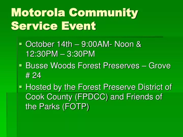 motorola community service event