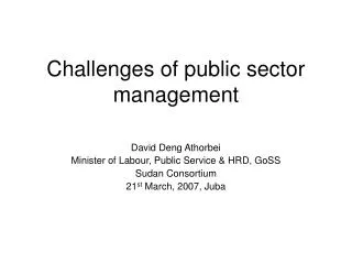 Challenges of public sector management