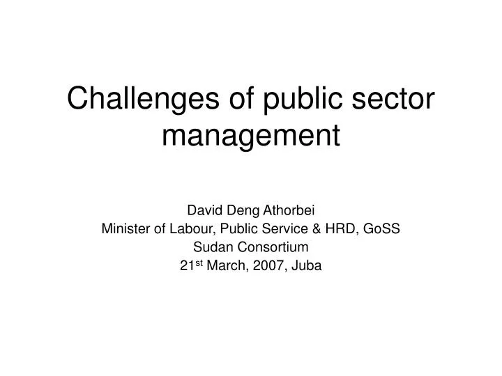 challenges of public sector management