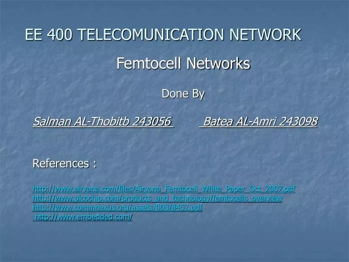 ee 400 telecomunication network
