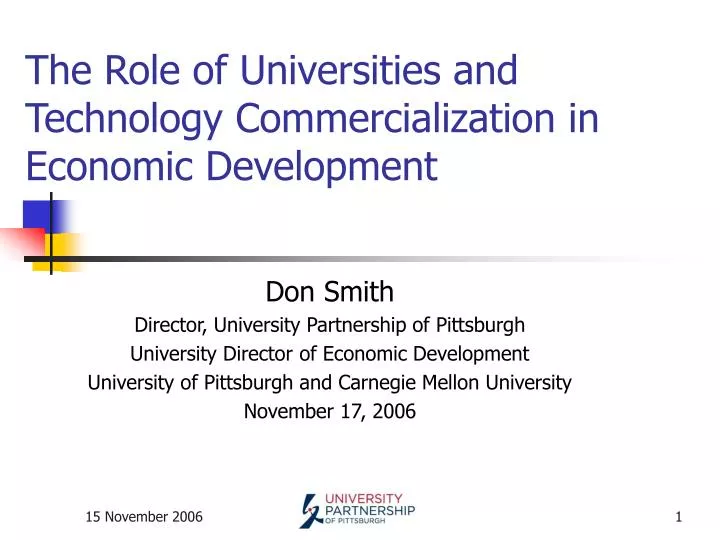 the role of universities and technology commercialization in economic development