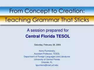 From Concept to Creation: Teaching Grammar That Sticks