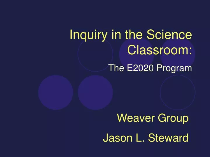 inquiry in the science classroom