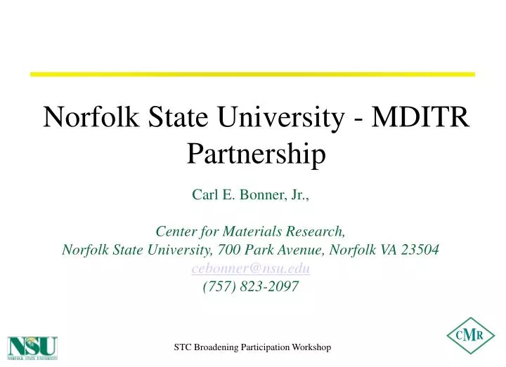 norfolk state university mditr partnership