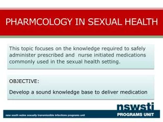 pharmacology in sexual health