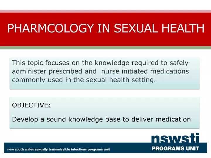 pharmacolgy in sexual health