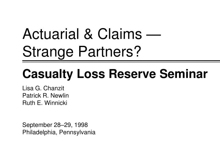 actuarial claims strange partners