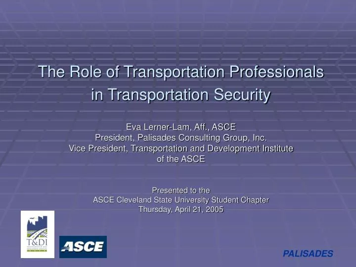 the role of transportation professionals in transportation security