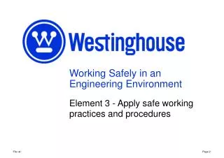 Working Safely in an Engineering Environment