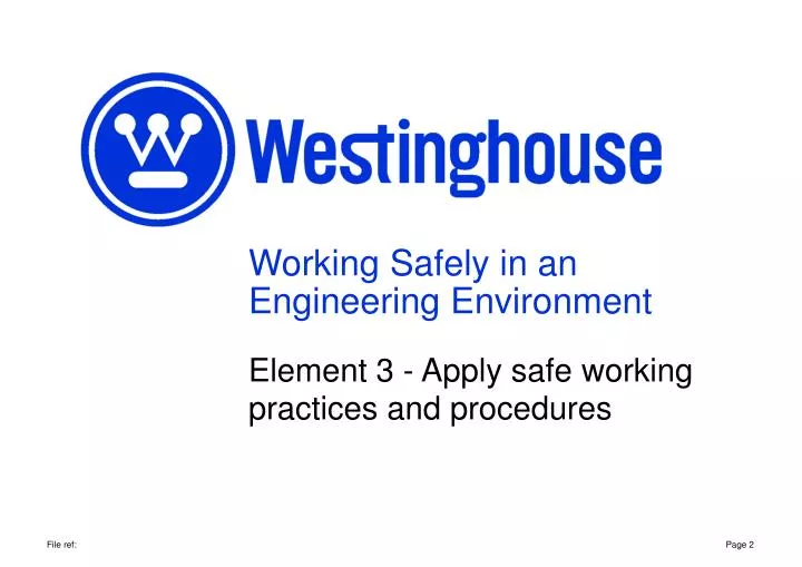 working safely in an engineering environment