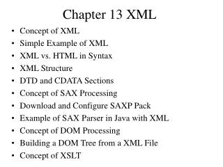 Chapter 13 XML