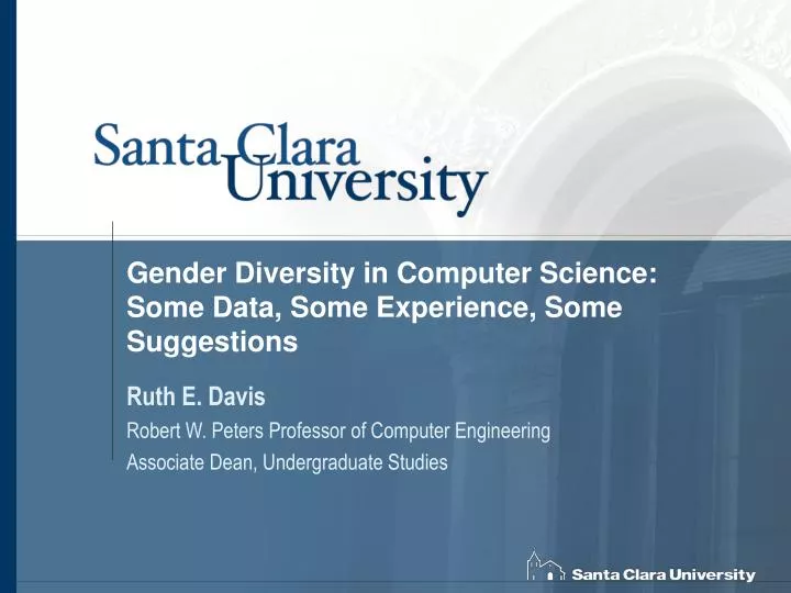 gender diversity in computer science some data some experience some suggestions