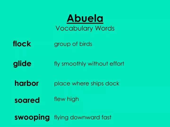 abuela vocabulary words