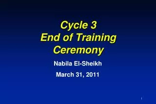 Cycle 3 End of Training Ceremony