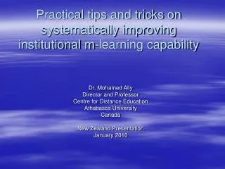 Practical tips and tricks on systematically improving institutional m-learning capability