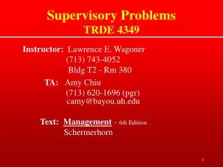 Supervisory Problems TRDE 4349