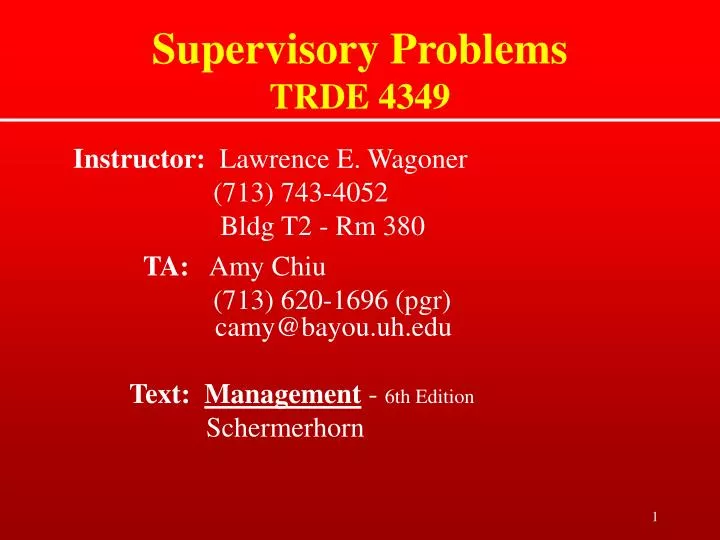 supervisory problems trde 4349
