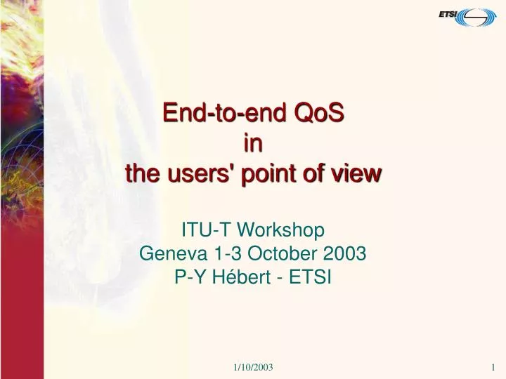end to end qos in the users point of view
