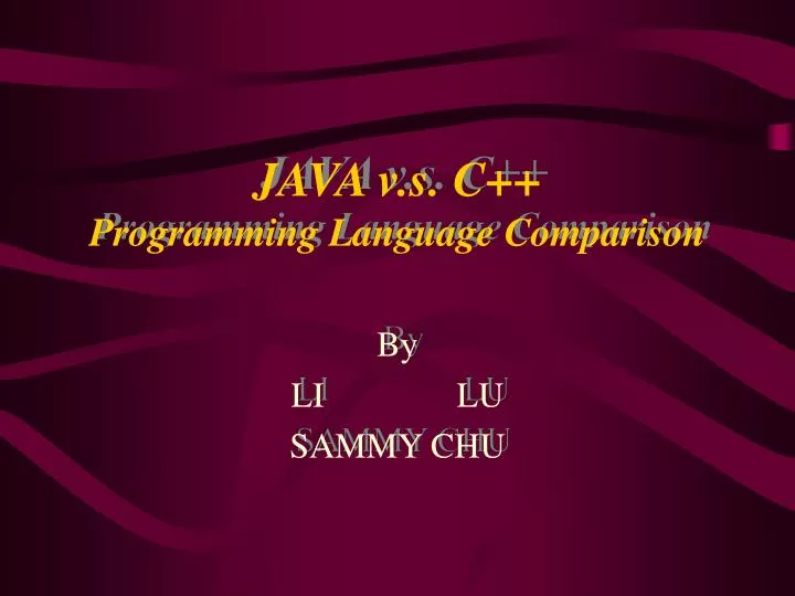 java v s c programming language comparison