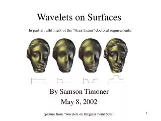 Wavelets on Surfaces