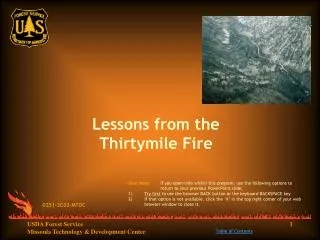 Lessons from the Thirtymile Fire