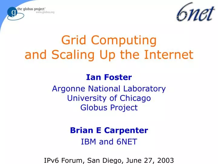 grid computing and scaling up the internet