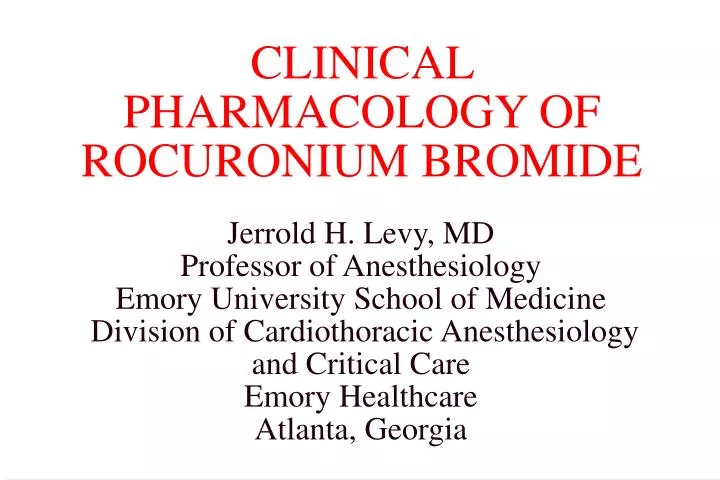 clinical pharmacology of rocuronium bromide