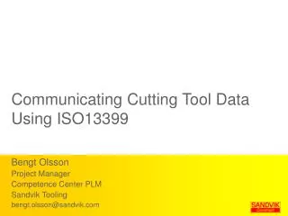 Communicating Cutting Tool Data Using ISO13399