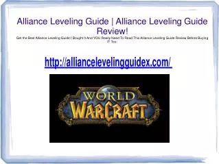 alliance leveling guide