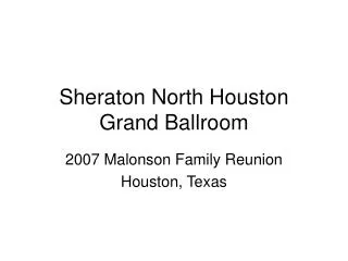 Sheraton North Houston Grand Ballroom