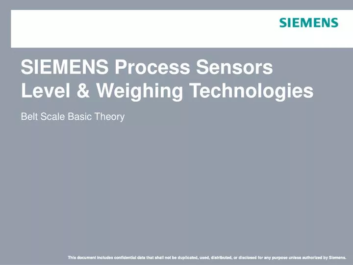 siemens process sensors level weighing technologies