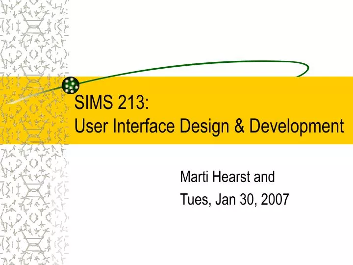 sims 213 user interface design development