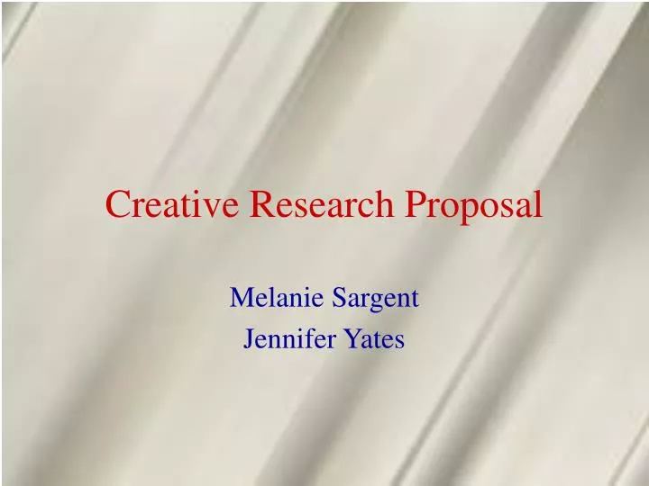 creative research proposal