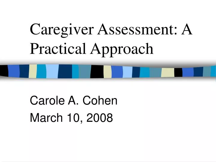 caregiver assessment a practical approach