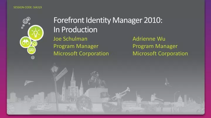 forefront identity manager 2010 in production