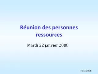 r union des personnes ressources