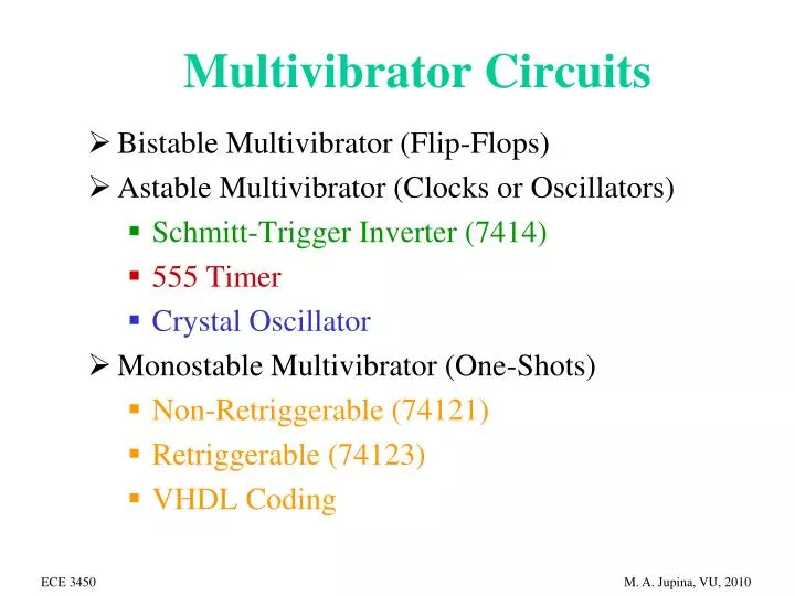 multivibrator circuits