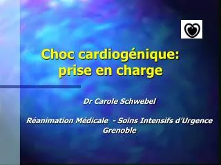 choc cardiog nique prise en charge