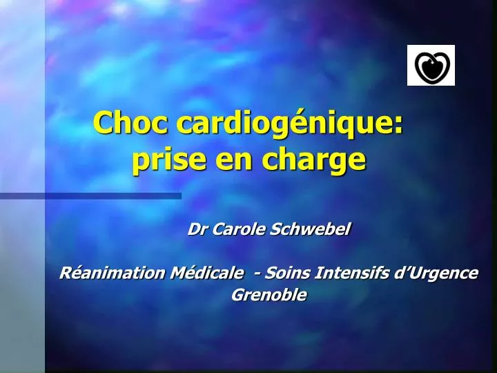 choc cardiog nique prise en charge