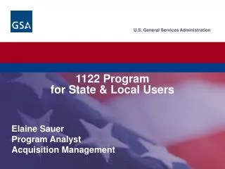 1122 Program for State &amp; Local Users