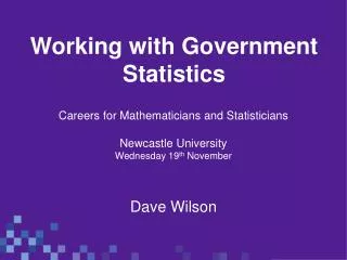 Working with Government Statistics