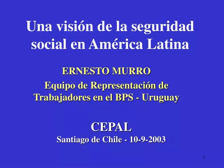 una visi n de la seguridad social en am rica latina