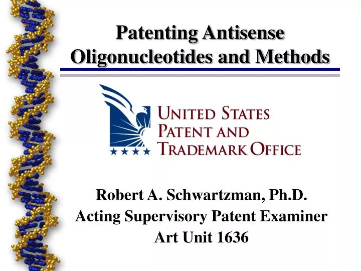 patenting antisense oligonucleotides and methods