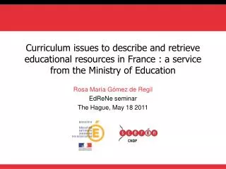 Curriculum issues to describe and retrieve educational resources in France : a service from the Ministry of Education