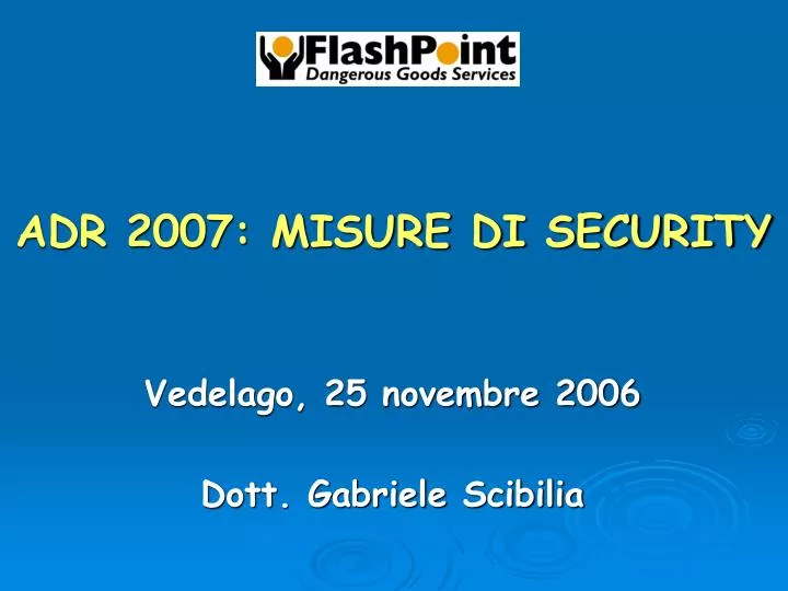 adr 2007 misure di security