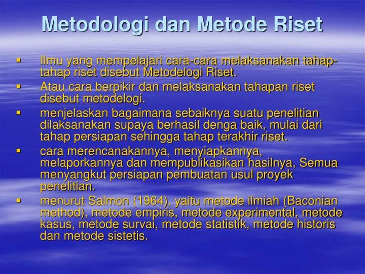 metodologi dan metode riset