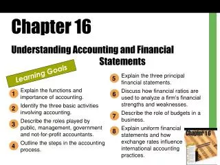 Chapter 16 Understanding Accounting and Financial 				Statements