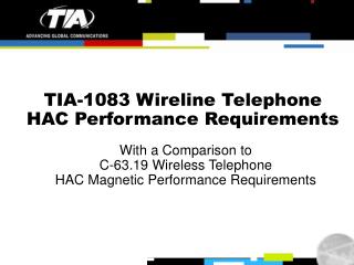 TIA-1083 Wireline Telephone HAC Performance Requirements
