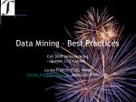 Data Mining – Best Practices - slide 1